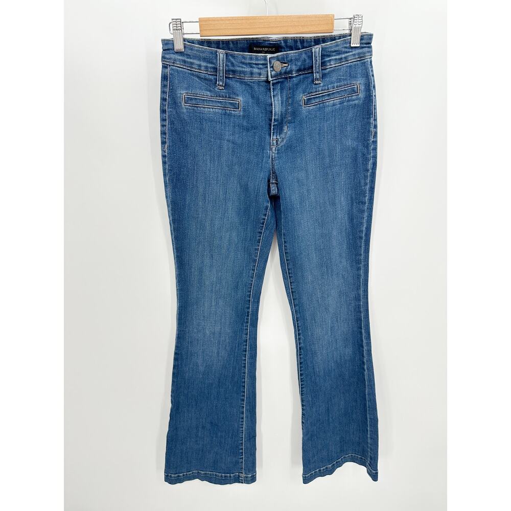 Banana Republic‎ Factory Wide Leg Denim Jeans Flare Blue Womens 27/4 BJ11